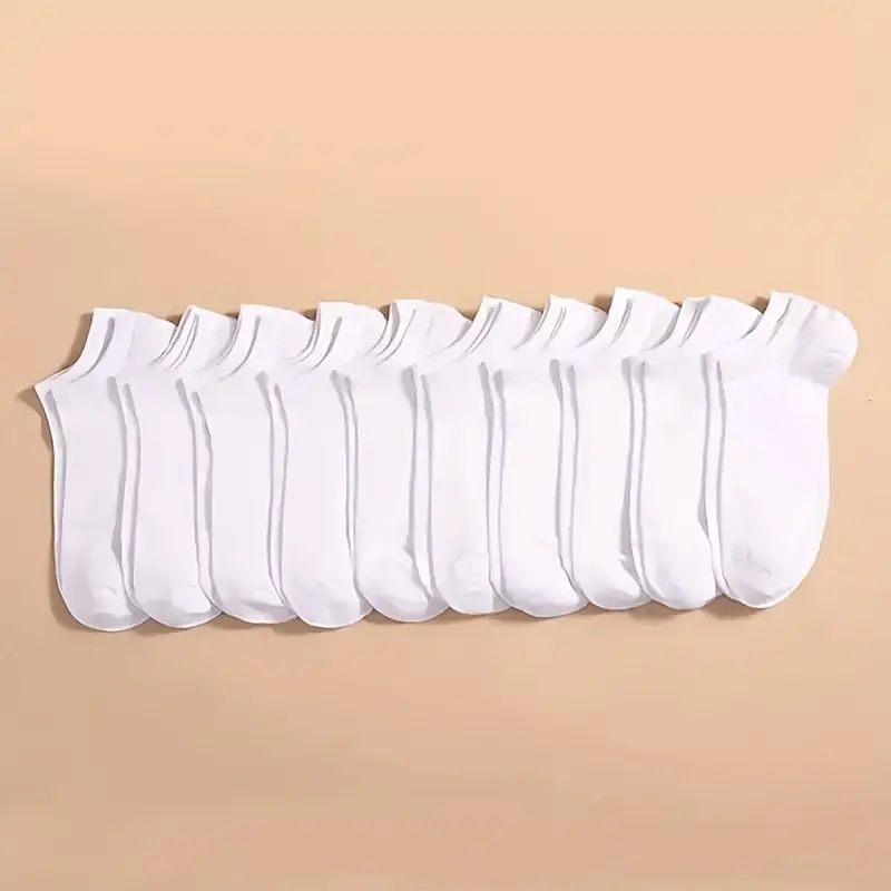 10 pares de calcetines blancos unisex 