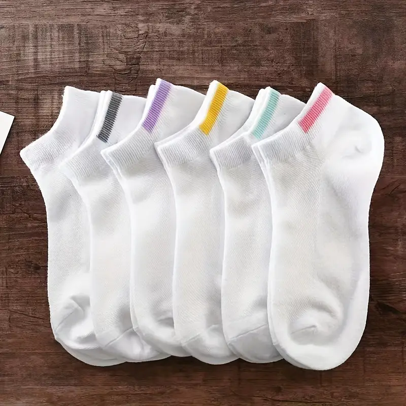 6  pares calcetines deportivos unisex con colores en el elástico 