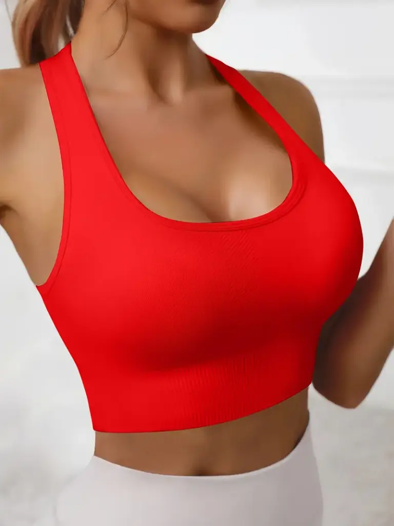 sujetador deportivo con tirantes de corredor sin alambre estilo top fitness