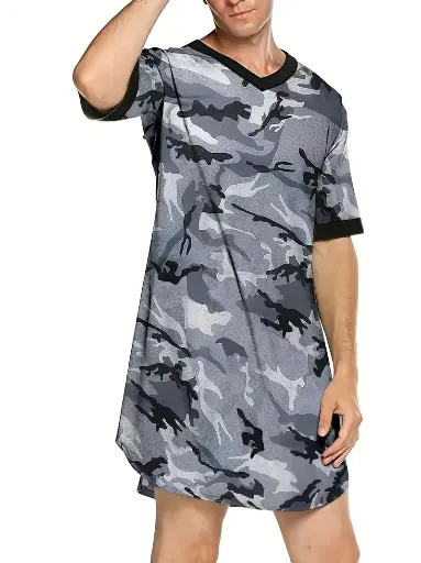 ropa de noche con diseño militar moda confort ideal para estar en casa 