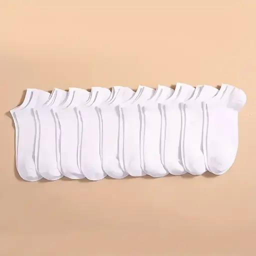 10 pares de calcetines blancos unisex 